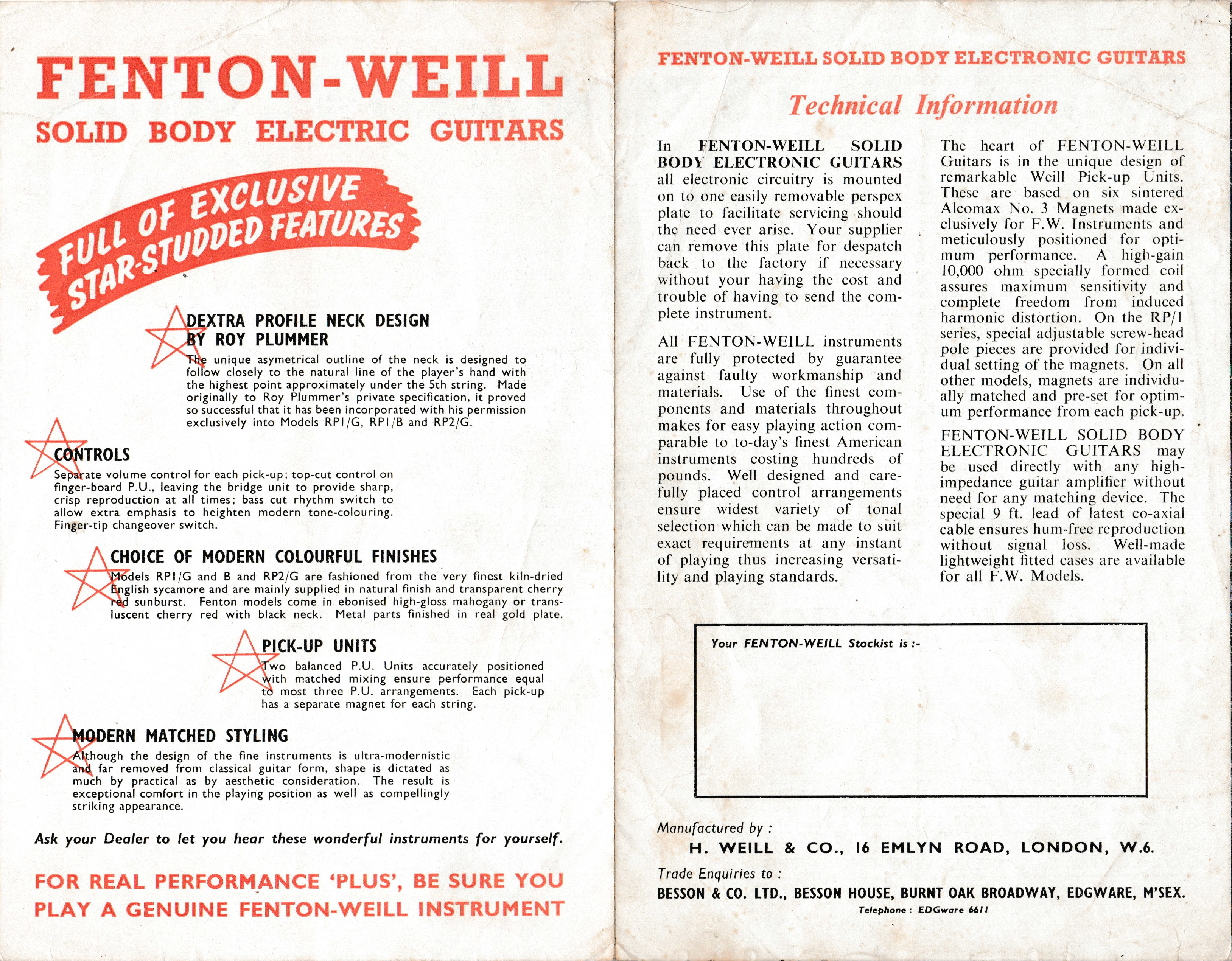 1960 Fenton Weill catalogue